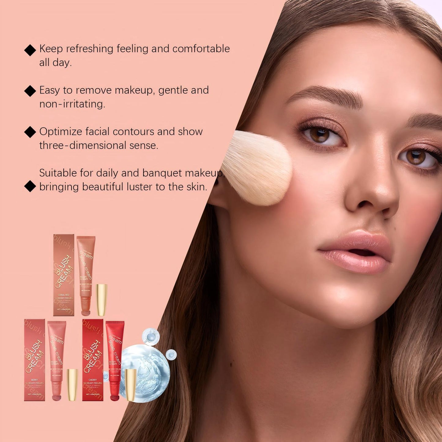 ✨Dewy Shimmer Cream Blush - All-Day Liquid-Light Flush🤍