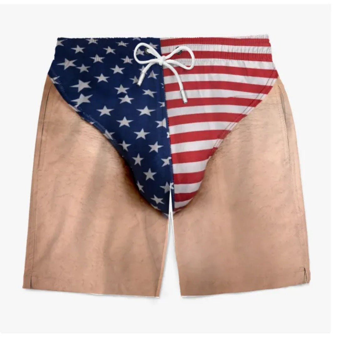 🌴Custom American Flag Illusion Beach Shorts | Funny Gift S-5XL👀