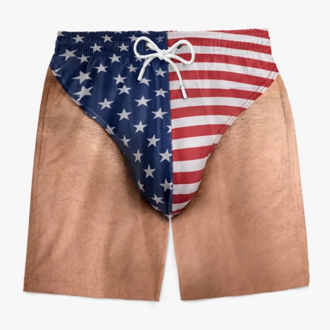 🌴Custom American Flag Illusion Beach Shorts | Funny Gift S-5XL👀