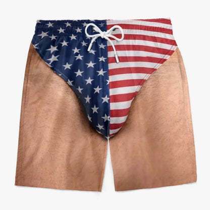 🌴Custom American Flag Illusion Beach Shorts | Funny Gift S-5XL👀