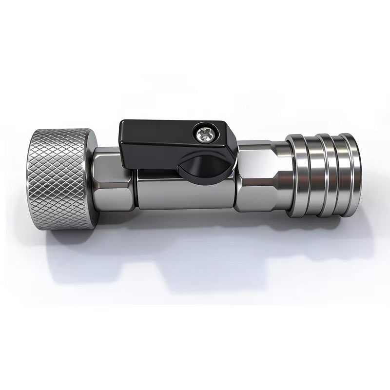 🛡️Stainless Steel 3/4" to 1/4" Quick Connect Hose Adapter with Shut-Off Valve💧