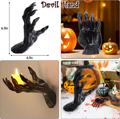 😱Realistic Ghost Hand LED Candle Holder Set | Gothic Wall Decor👻