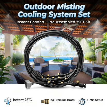 75 FT Outdoor Misting Cooling System Set