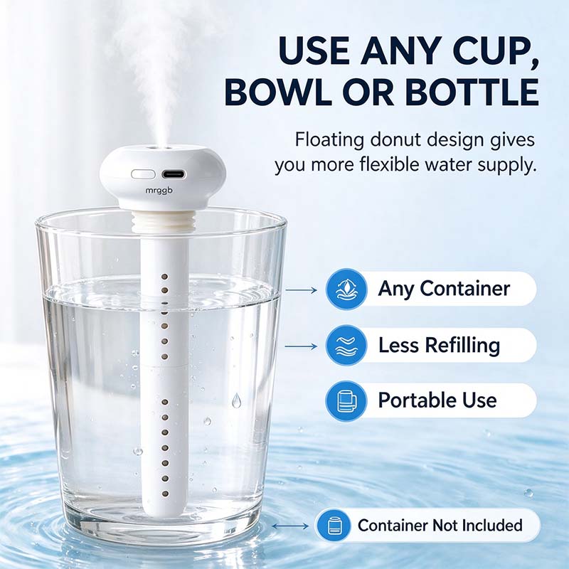 💧 Portable USB-C Cool Mist Humidifier – Tank-Free Ultrasonic Mist Maker