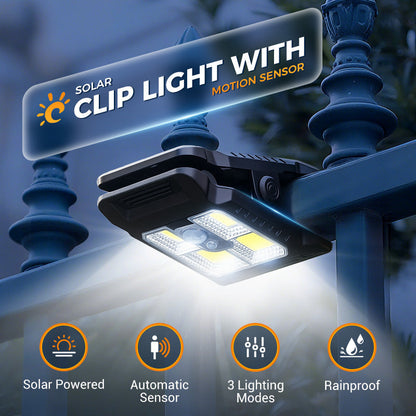 Solar Rechargeable Clip Light - Motion Sensor