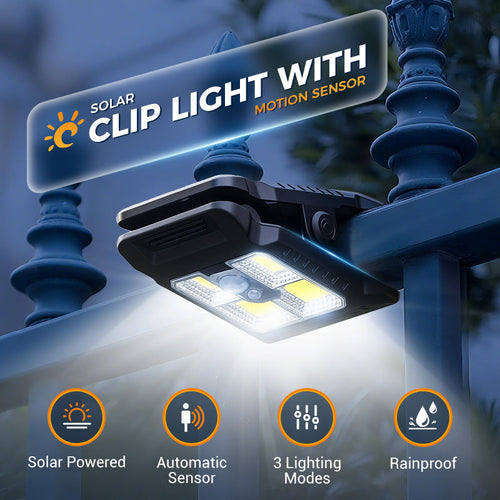 Solar Rechargeable Clip Light - Motion Sensor