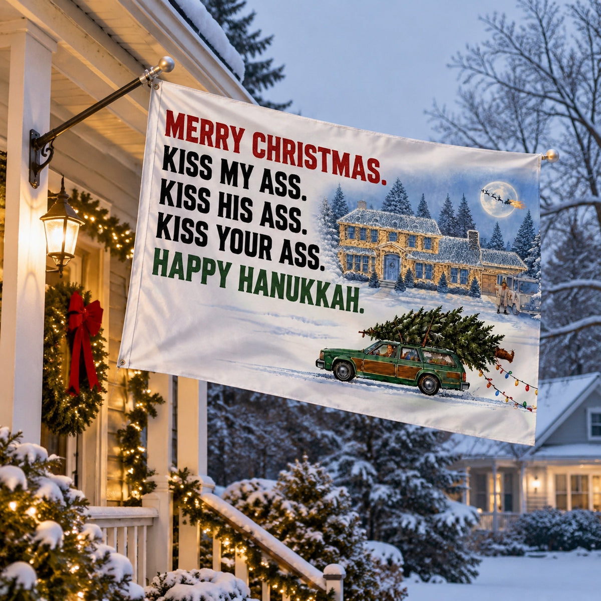🎄Fun Christmas Flag – 3x5 ft Retro Holiday Humor Decoration