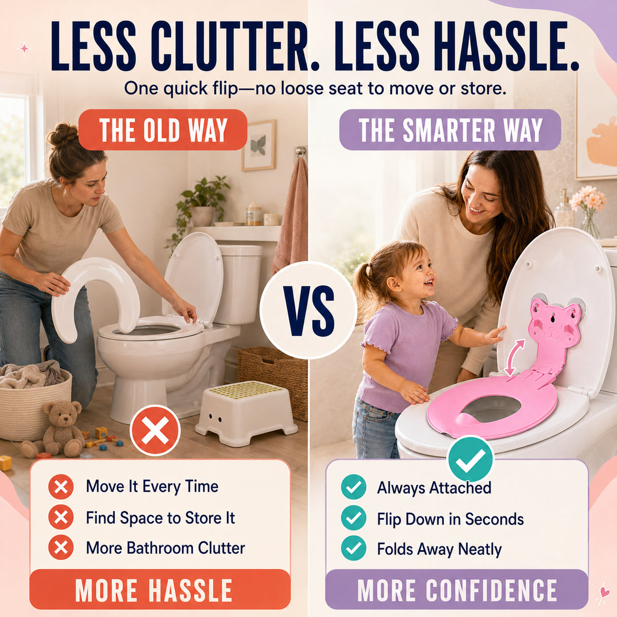 👶 Potty Training Made Easy & Stress-Free! 2-in-1 Flip-Down Toddler Toilet Seat ✨🚽