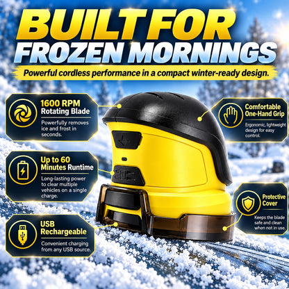 ❄️⚡ Cordless Electric Ice Scraper – Powerful 1600 RPM Rotation for Fast Frost & Ice Removal 🚗