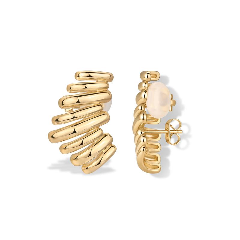 ✨  Gold-Plated Ear Climber Earrings – Elegant Ear Cuff Style