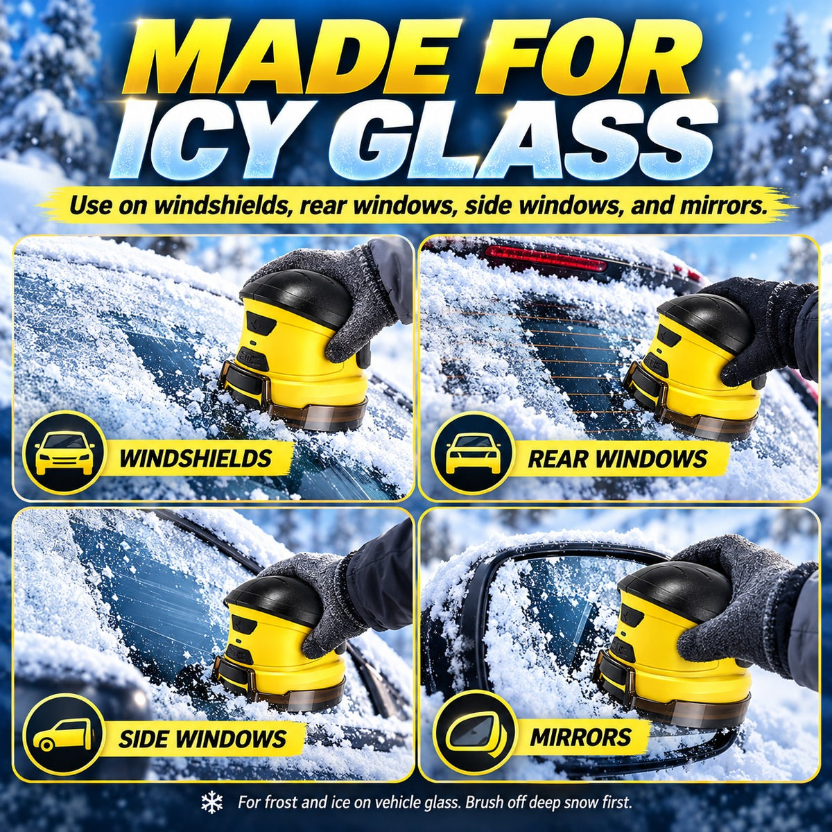 ❄️⚡ Cordless Electric Ice Scraper – Powerful 1600 RPM Rotation for Fast Frost & Ice Removal 🚗