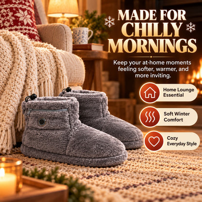 Electric Heated Plush Slippers – 5 Heat Settings, Soft Cozy Comfort