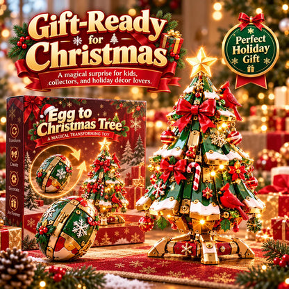 🎄✨ Magical Egg-to-Christmas Tree – Light-Up Transforming Holiday Decoration with Cardinal Details