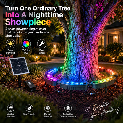 🌈 Solar RGB Tree Ring Lights – 7-Color Outdoor Landscape Lighting