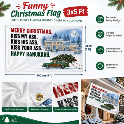 🎄Fun Christmas Flag – 3x5 ft Retro Holiday Humor Decoration