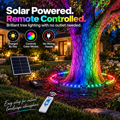 🌈 Solar RGB Tree Ring Lights – 7-Color Outdoor Landscape Lighting