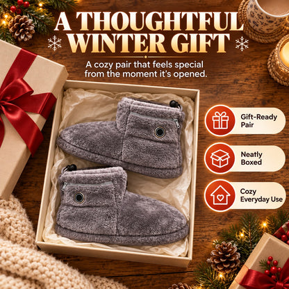 Electric Heated Plush Slippers – 5 Heat Settings, Soft Cozy Comfort