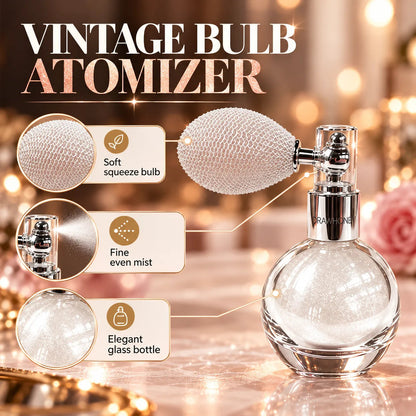 Vintage Squeeze-Bulb Shimmer Glow Spray – Fine Mist Sparkle in 4 Shades
