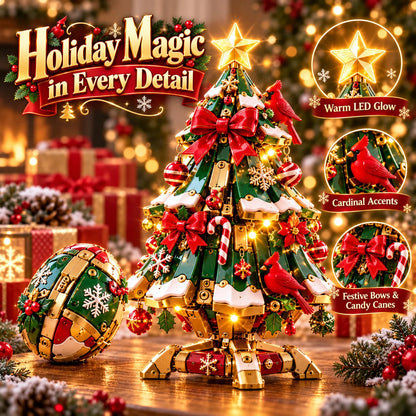 🎄✨ Magical Egg-to-Christmas Tree – Light-Up Transforming Holiday Decoration with Cardinal Details