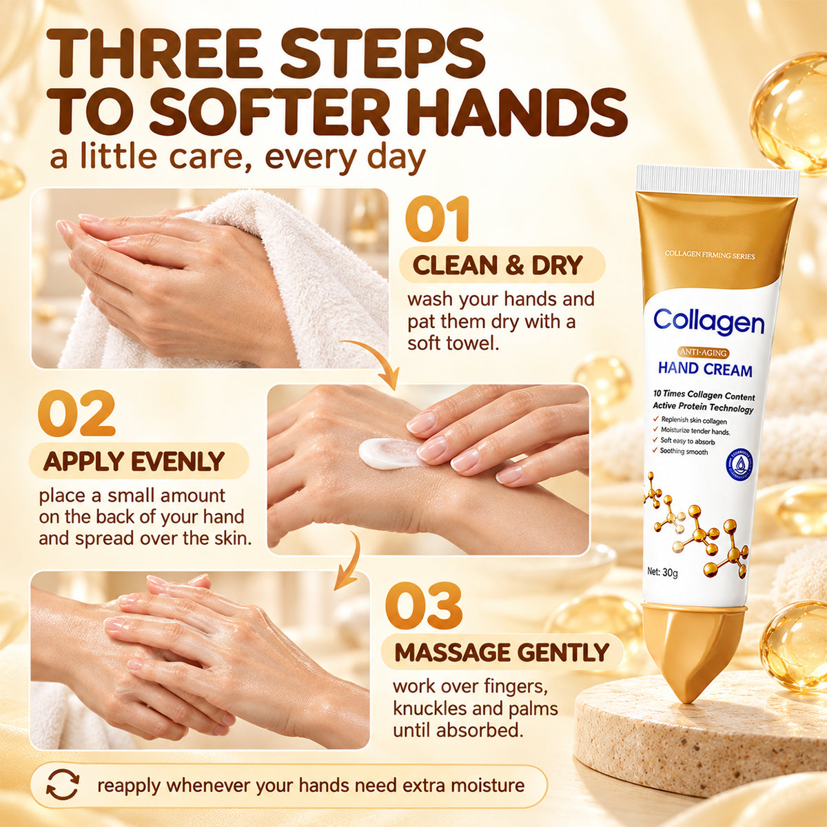 Collagen Softening Hand Cream – Hydrating Moisturizer for Soft, Smooth Hands