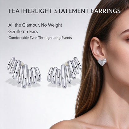 ✨  Gold-Plated Ear Climber Earrings – Elegant Ear Cuff Style