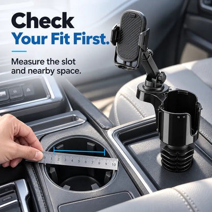 🚗 2-in-1 Car Cup Holder Expander with Adjustable Phone Mount for Everyday Driving