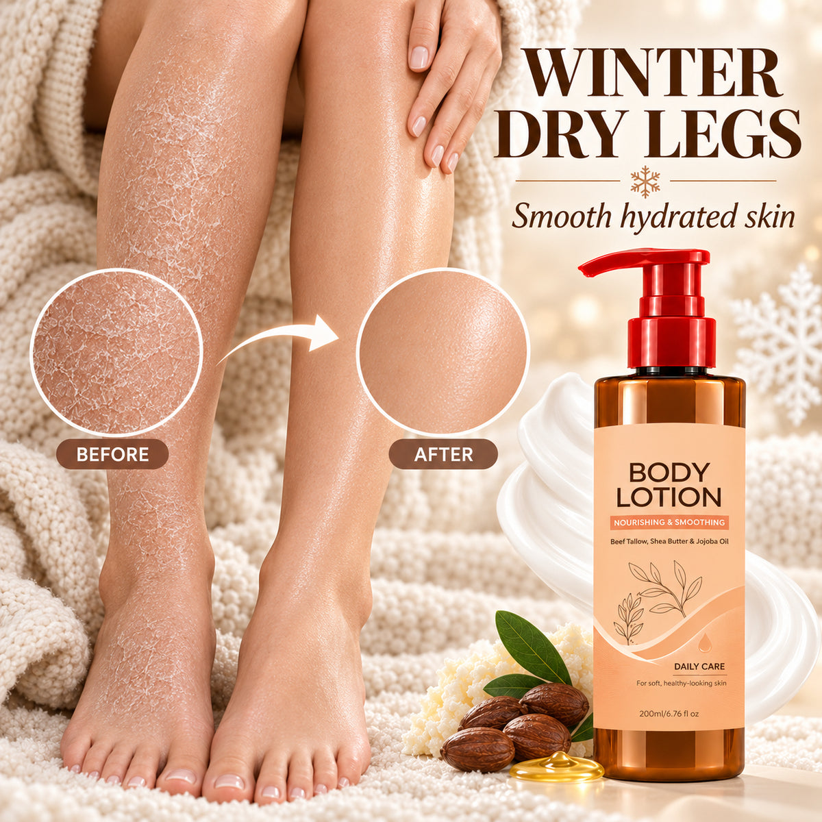 ❄️ Winter Skin Rescue! Deep Hydrating Body Lotion – Instant Relief for Dry & Flaky Skin 🧴