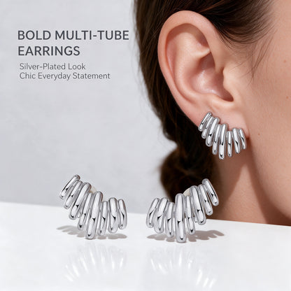✨  Gold-Plated Ear Climber Earrings – Elegant Ear Cuff Style