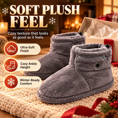Electric Heated Plush Slippers – 5 Heat Settings, Soft Cozy Comfort