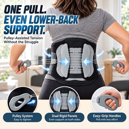 Adjustable Pulley Lumbar Support Brace – Easy-Pull Lower Back Support