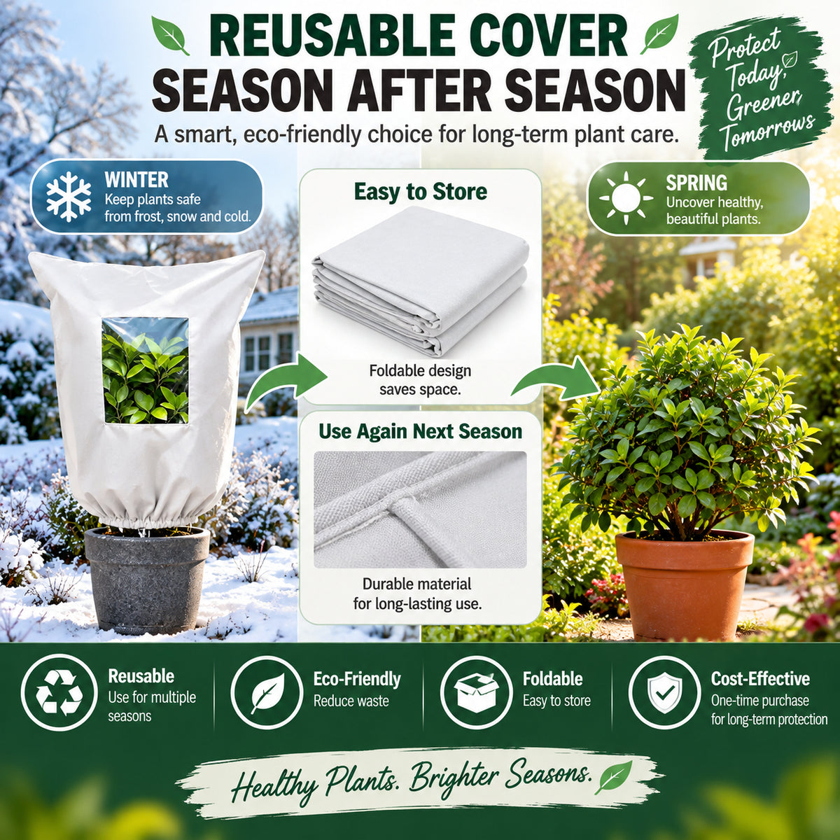 🔥 Must-Have Winter Garden Saver: Reusable Plant Freeze Protection Jacket for Pots, Shrubs & Trees 🪴❄️