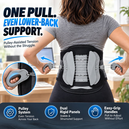 Adjustable Pulley Lumbar Support Brace – Easy-Pull Lower Back Support