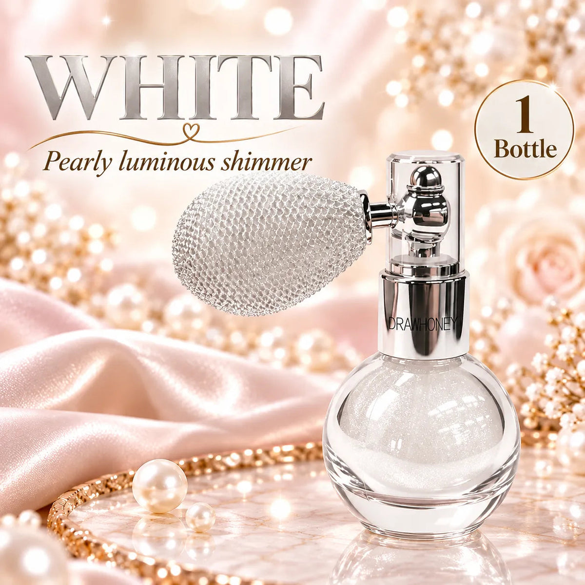 Vintage Squeeze-Bulb Shimmer Glow Spray – Fine Mist Sparkle in 4 Shades