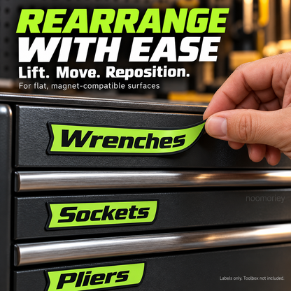 🔧 Magnetic Toolbox Drawer Labels