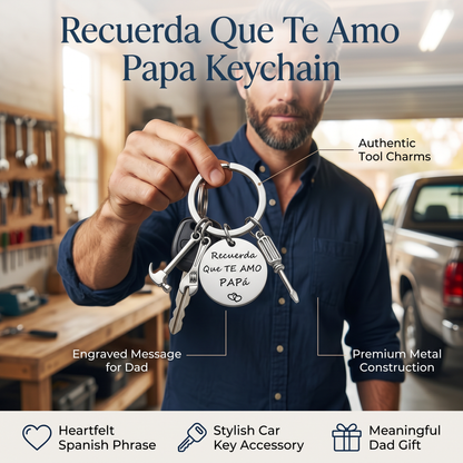"Recuerda Que Te Amo Papa" Keychain