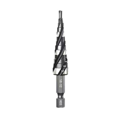 🔩⚙️ 5-Pcs Spiral Flute Step Drill Bit Set – HSS Unibit Kit 💪