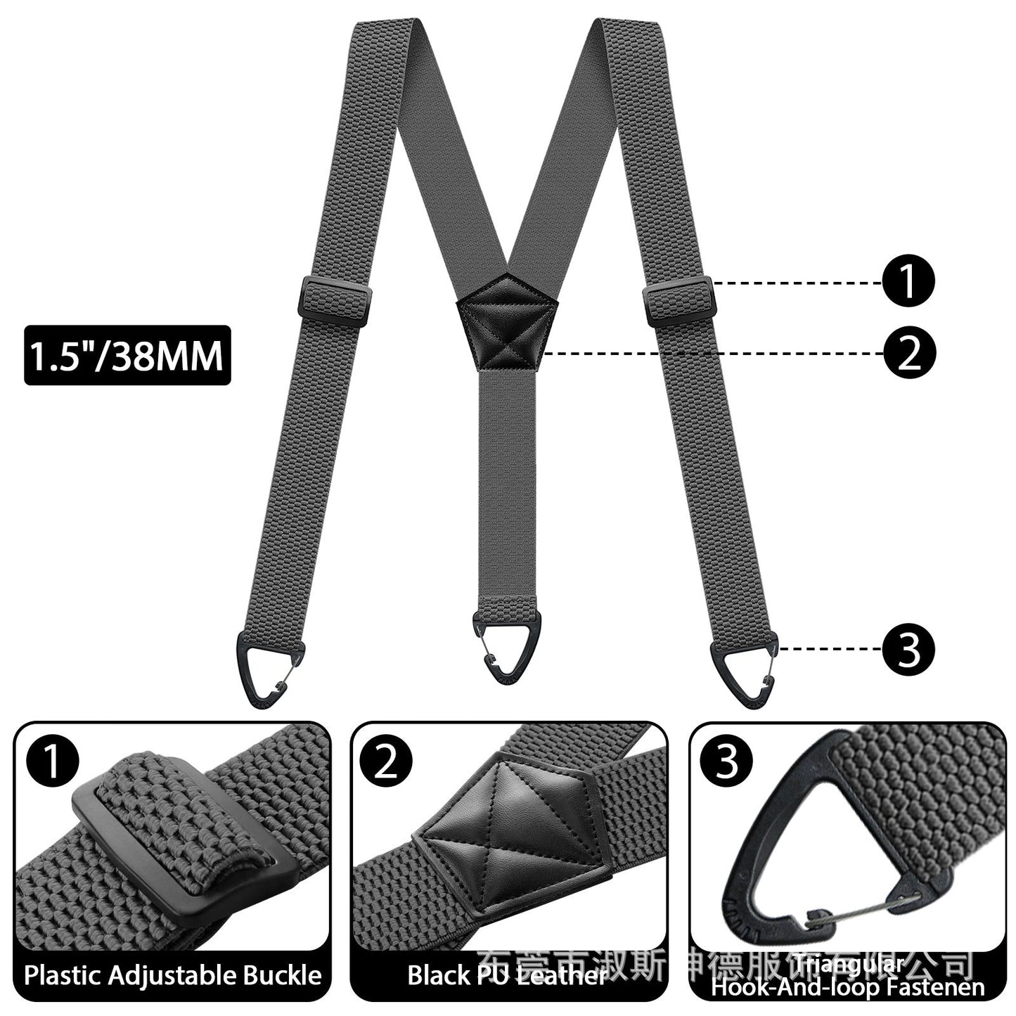 ⏰ Men's X-Back Suspenders ✨ Heavy-Duty Hook Clips