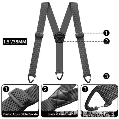 ⏰ Men's X-Back Suspenders ✨ Heavy-Duty Hook Clips