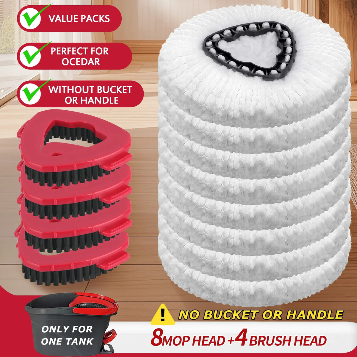 🧼 Mop Head Refills Compatible with O-Cedar