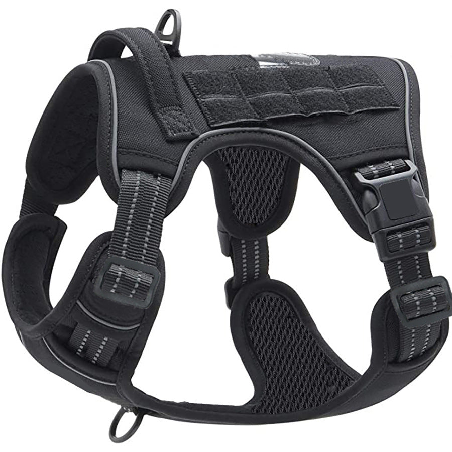🐕Tactical No-Pull Dog Harness with MOLLE & Reflective Trim
