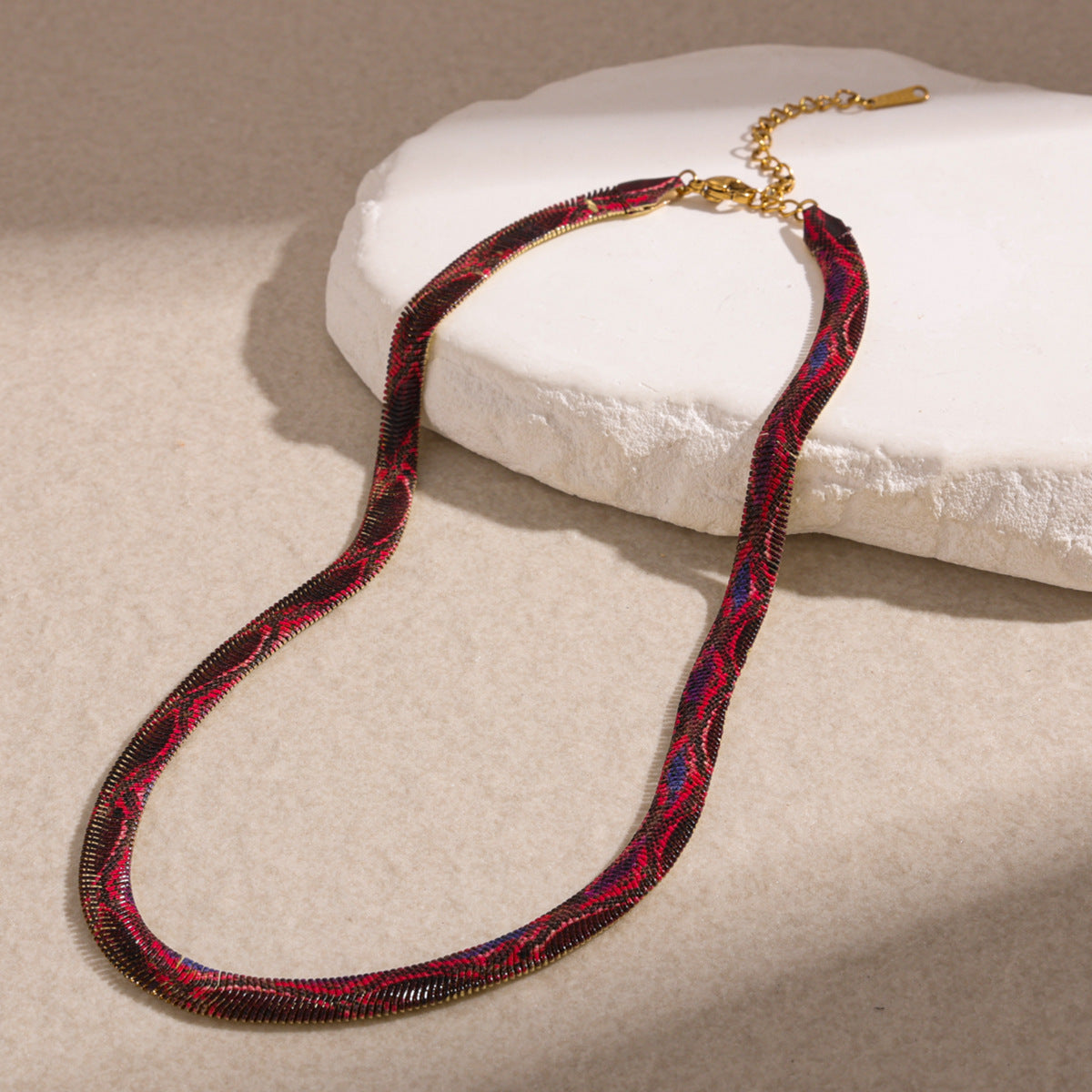 🐍 Realistic Snake-Inspired Necklace – Flexible Woven Statement Choker with Adjustable Fit