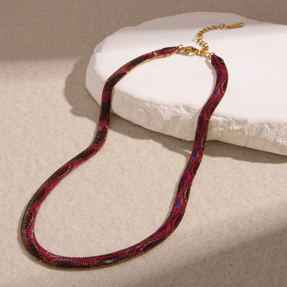 🐍 Realistic Snake-Inspired Necklace – Flexible Woven Statement Choker with Adjustable Fit