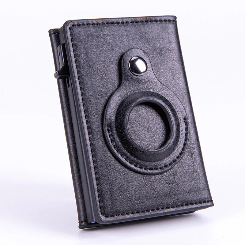 One-Push Card Access Wallet with RFID & AirTag Holder