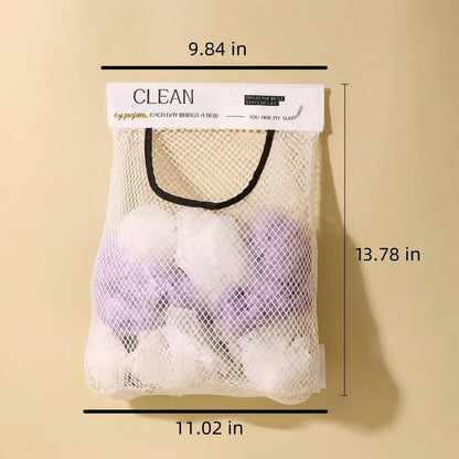 No-Drill Hanging Mesh Storage Bag | Adhesive Wall Organizer
