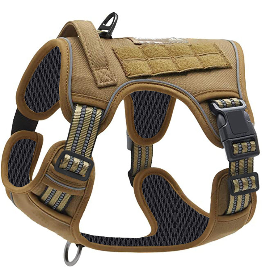 🐕Tactical No-Pull Dog Harness with MOLLE & Reflective Trim