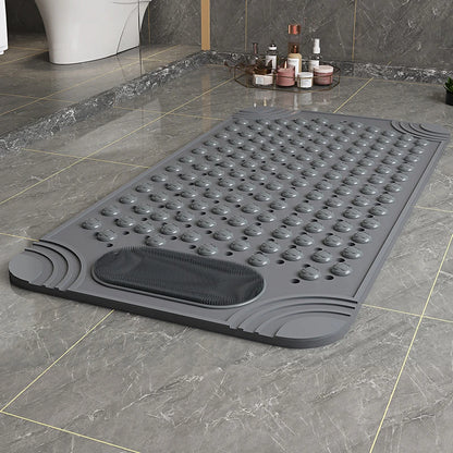 Non-Slip Shower & Bath Mat with Foot Scrubber (27"x15")