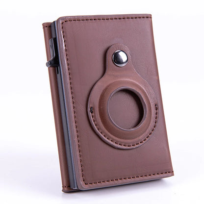 One-Push Card Access Wallet with RFID & AirTag Holder