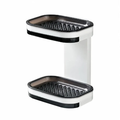 ✨ Wall-Mounted Soap Dish with Drain Tray – No-Drill Bathroom & Kitchen Organizer