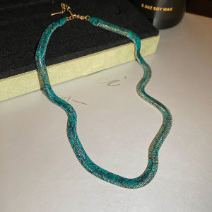 🐍 Realistic Snake-Inspired Necklace – Flexible Woven Statement Choker with Adjustable Fit