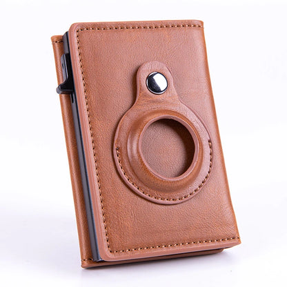 One-Push Card Access Wallet with RFID & AirTag Holder